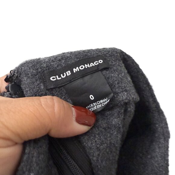 Club Monaco Dark Gray Wool Blend Scalloped Pencil Skirt Womens Size 0 - Picture 5 of 6